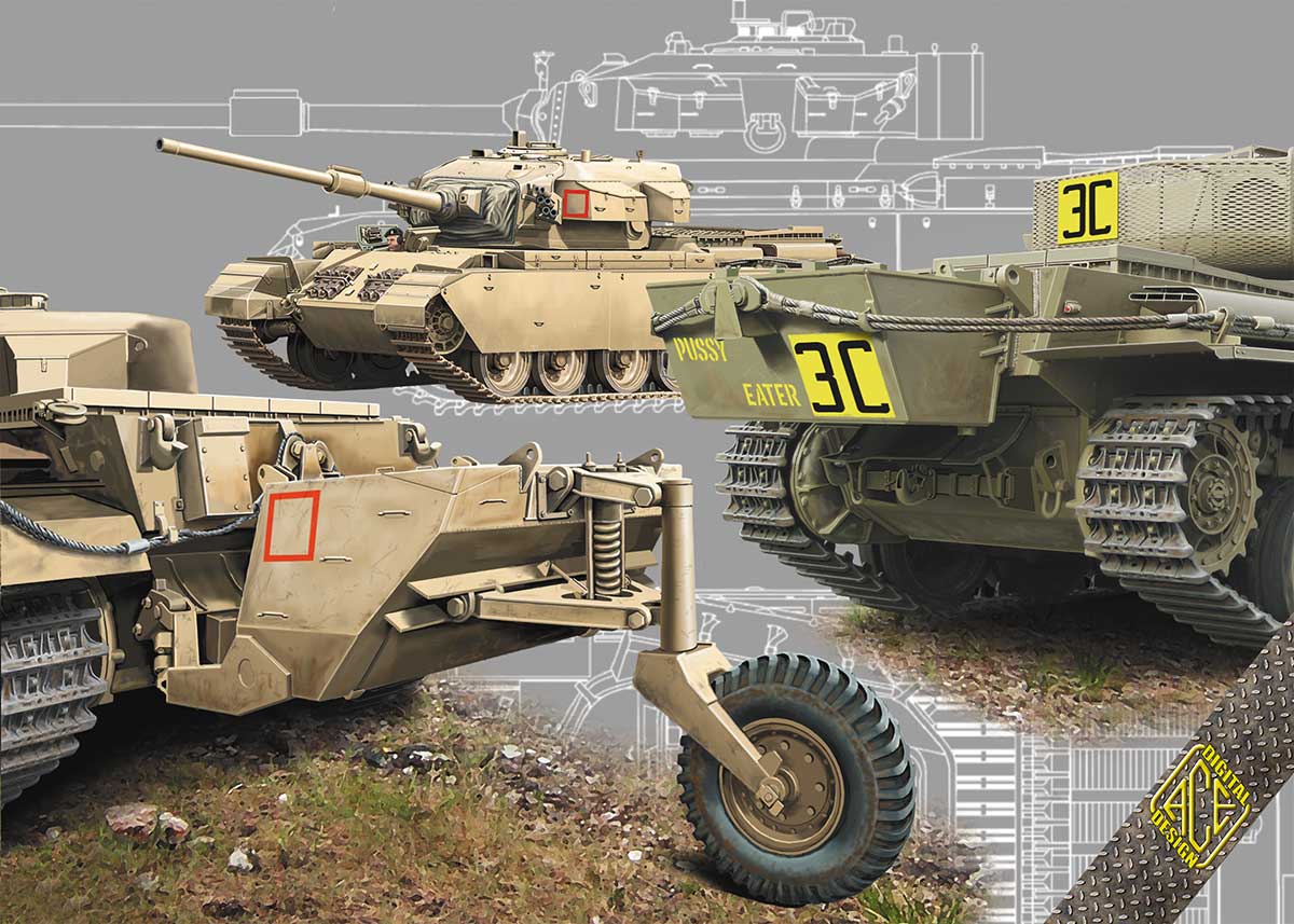 1/72　英・センチュリオンMk.5主力戦車+増加燃料タンク2種