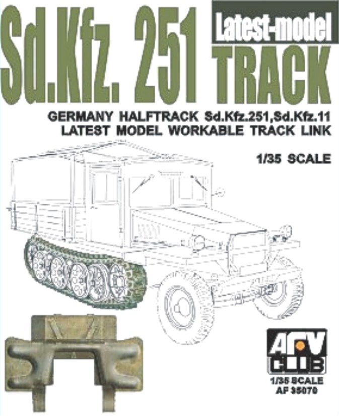AFV Club 1/35 AF35070 WORKABLE Track Link for Sd.Kfz.251 Sd.Kfz.11 Latest Model