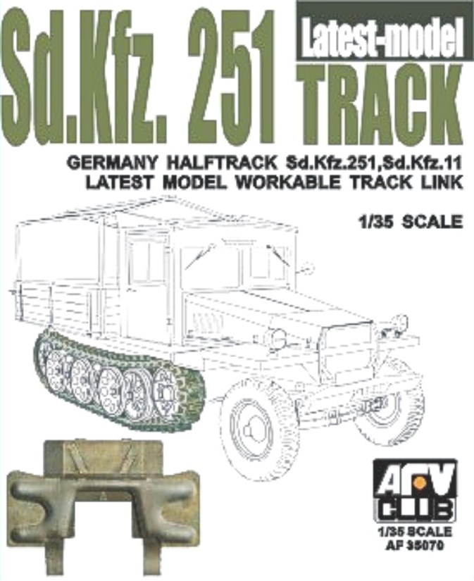 AFV Club 1/35 AF35070 WORKABLE Track Link for Sd.Kfz.251 Sd.Kfz.11 Latest Model AFV Club 1/35 AF35070 WORKABLE Track Link for Sd.Kfz.251 Sd.Kfz.11 Latest Model