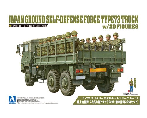 1/72 陸上自衛隊 73式大型トラック 3t半(乗車隊員20体セット) 1/72 陸上自衛隊 73式大型トラック 3t半(乗車隊員20体セット)