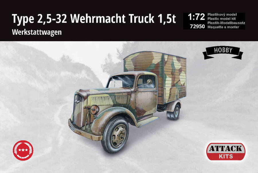 1/72 WW.Ⅱ ドイツ軍 タイプ2,5-32 1.5トン ワークショップトラック