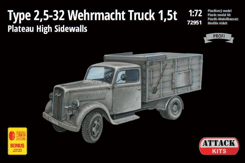 1/72 WW.Ⅱ ドイツ軍 タイプ2,5-32 1.5トン フラットベッドトラック