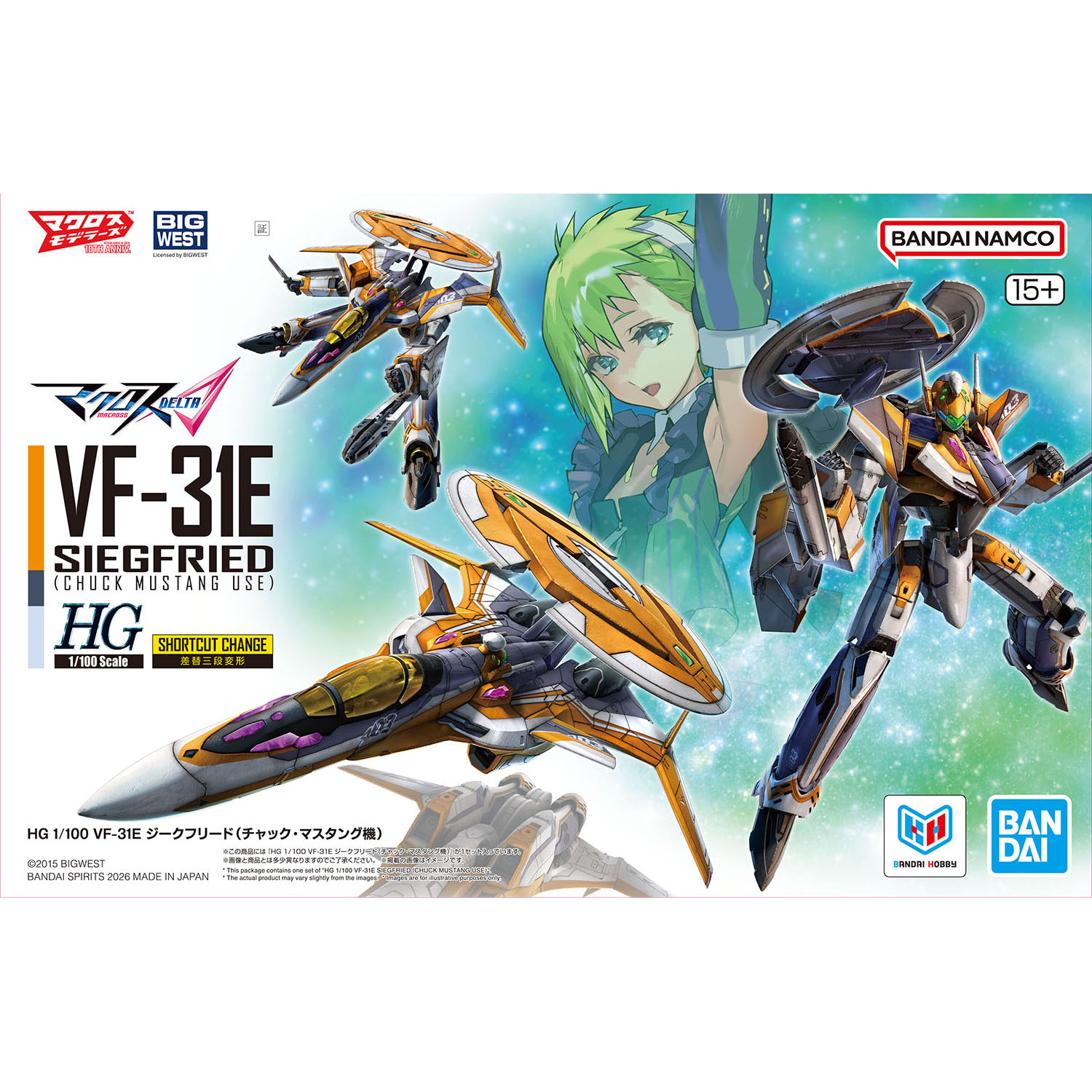 HG 1/100 VF-31E ジークフリード(チャック・マスタング機) HG 1/100 VF-31E ジークフリード(チャック・マスタング機)