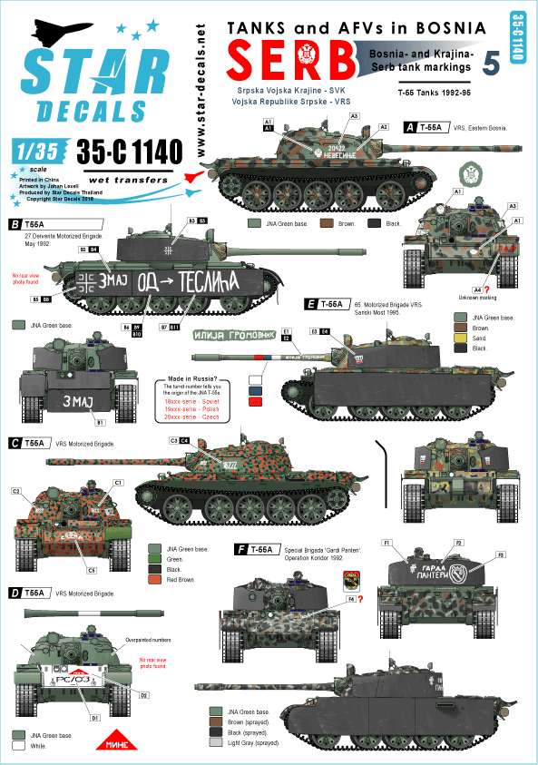 1/35 ボスニア紛争のAFV #5 セルビア人のT-55 1/35 ボスニア紛争のAFV #5 セルビア人のT-55