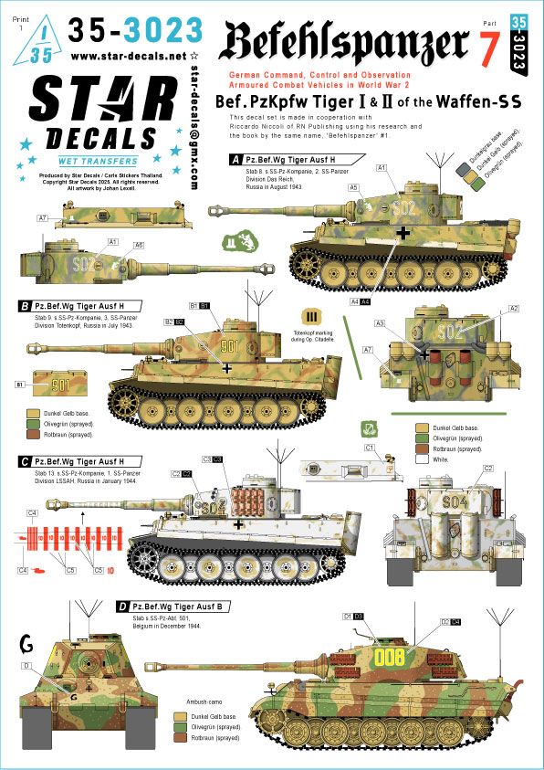 1/35 WWII ドイツ 指揮戦車#7 武装親衛隊のタイガーI/タイガーII指揮戦車 1/35 WWII ドイツ 指揮戦車#7 武装親衛隊のタイガーI/タイガーII指揮戦車
