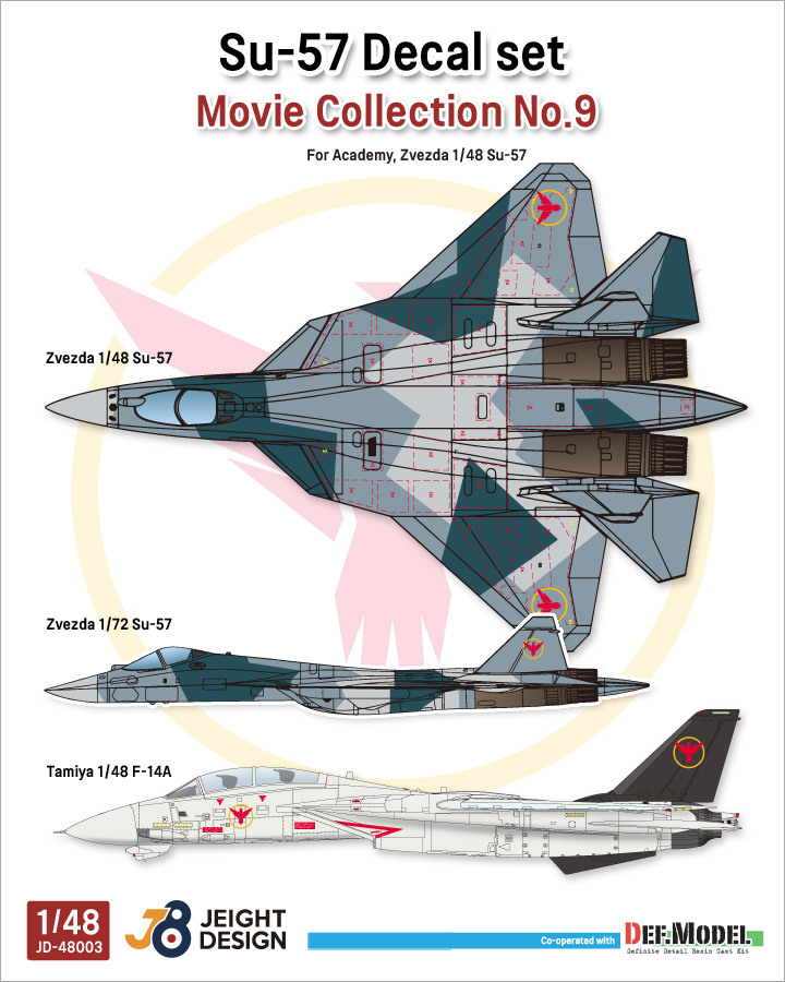 1/48 現用 ロシアSu-57&F-14デカールセット ムービーコレクションNo.9「トップガン」2022(タミヤ/ズベズダ用