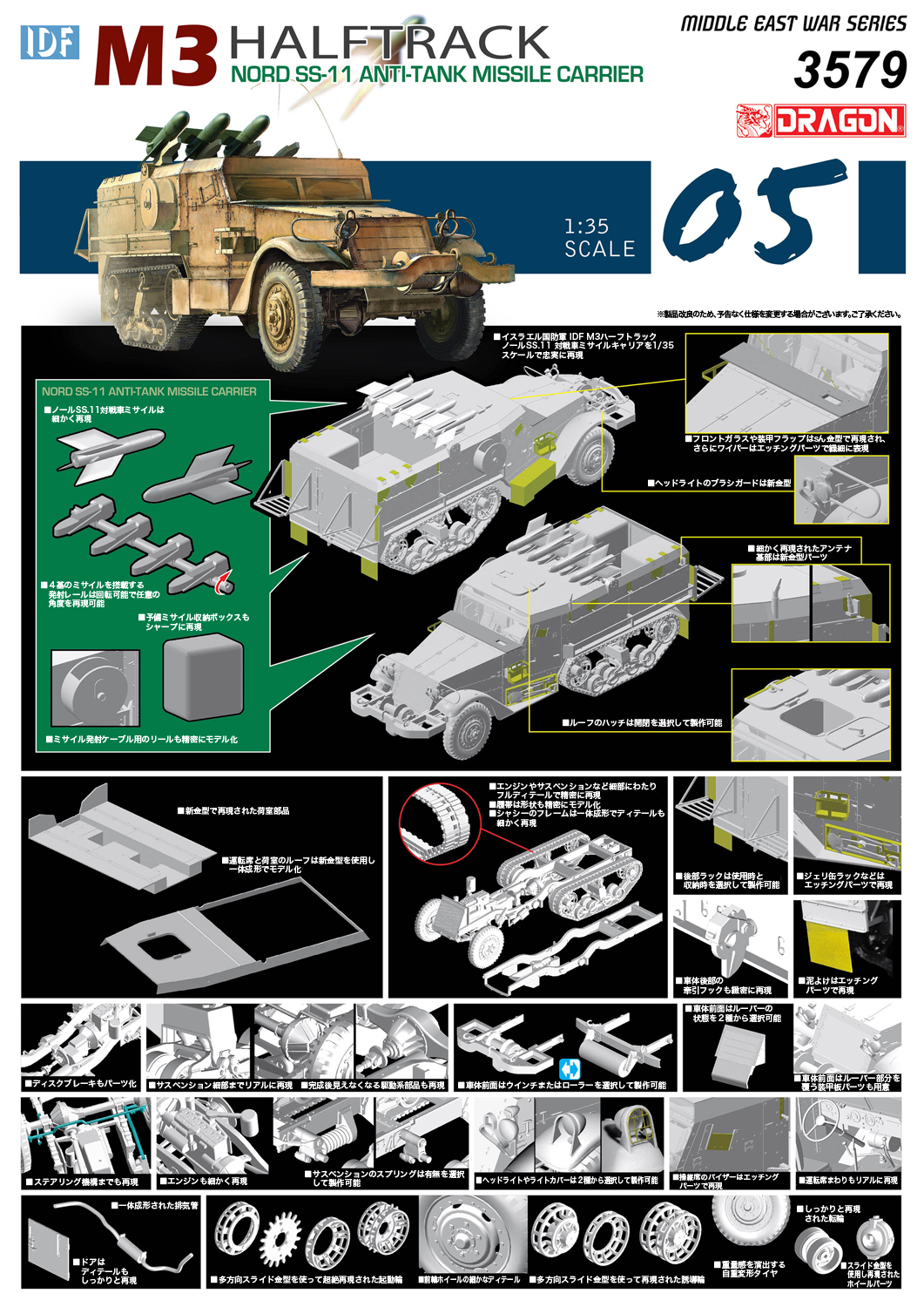 1/35 イスラエル国防軍 IDF M3ハーフトラック ノールSS.11 対戦車ミサイルキャリア(スマートキット)