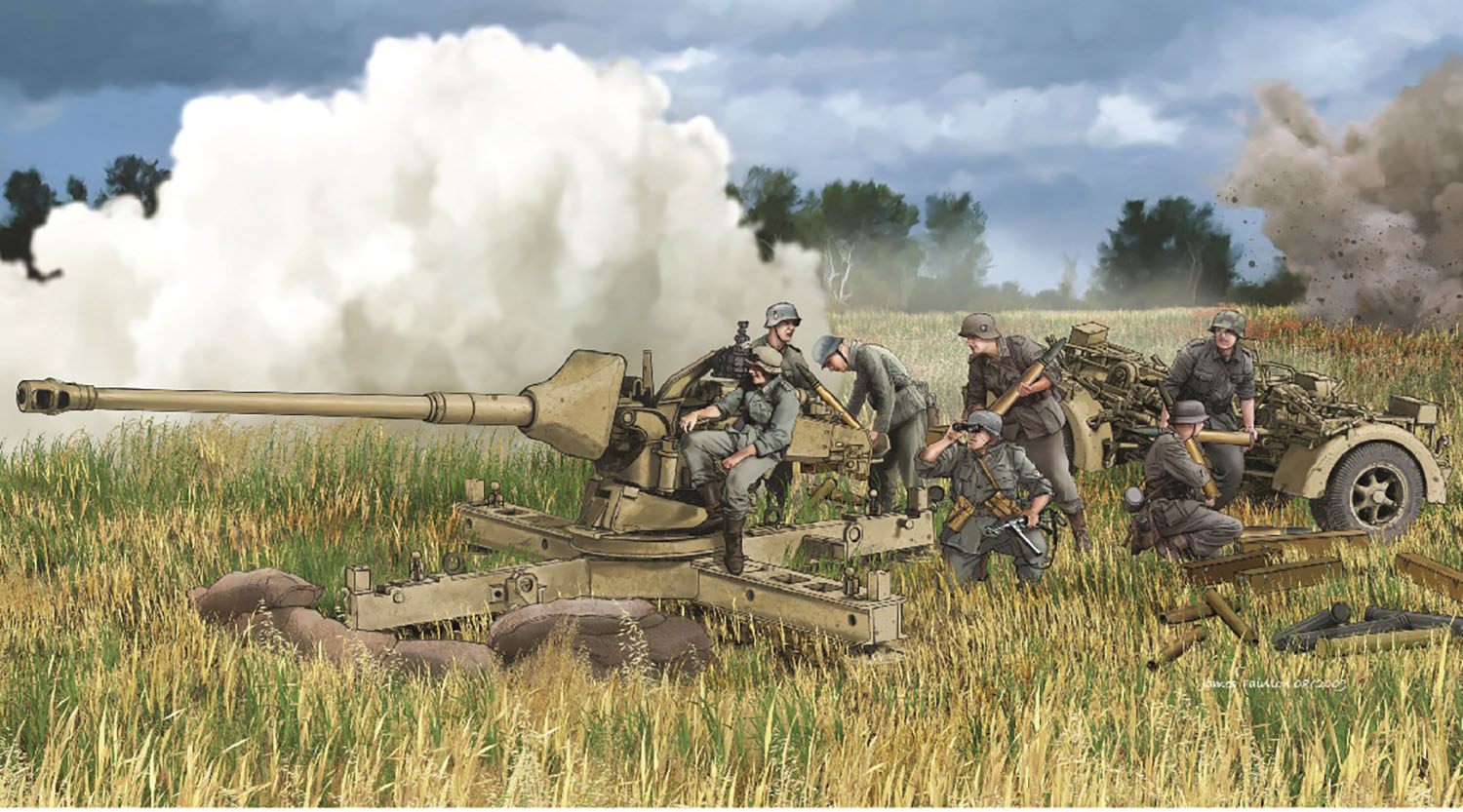 1/35 WW.II ドイツ軍88mm対戦車砲 Pak 43/3 L/71 簡易砲架付 アルミ砲身/3Dプリントマズルブレーキ/ 1/35 WW.II ドイツ軍88mm対戦車砲 Pak 43/3 L/71 簡易砲架付 アルミ砲身/3Dプリントマズルブレーキ/