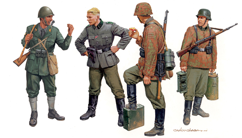 1/35 WW.II ドイツ武装親衛隊兵士&イタリア軍歩兵危うい同盟 バルカン 1943