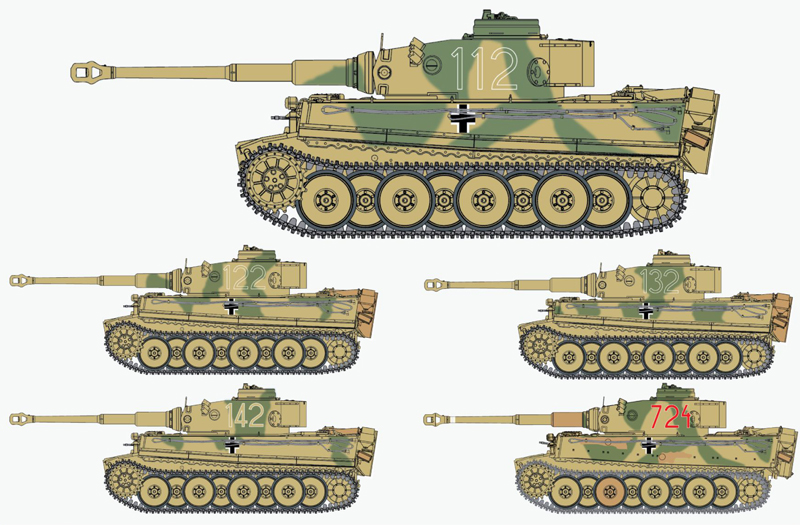 1/35 WW.II ドイツ軍 ティーガーI 極初期生産型 ドイツアフリカ軍団 第501重戦車大隊 ＆ 第7戦車連隊 1942/