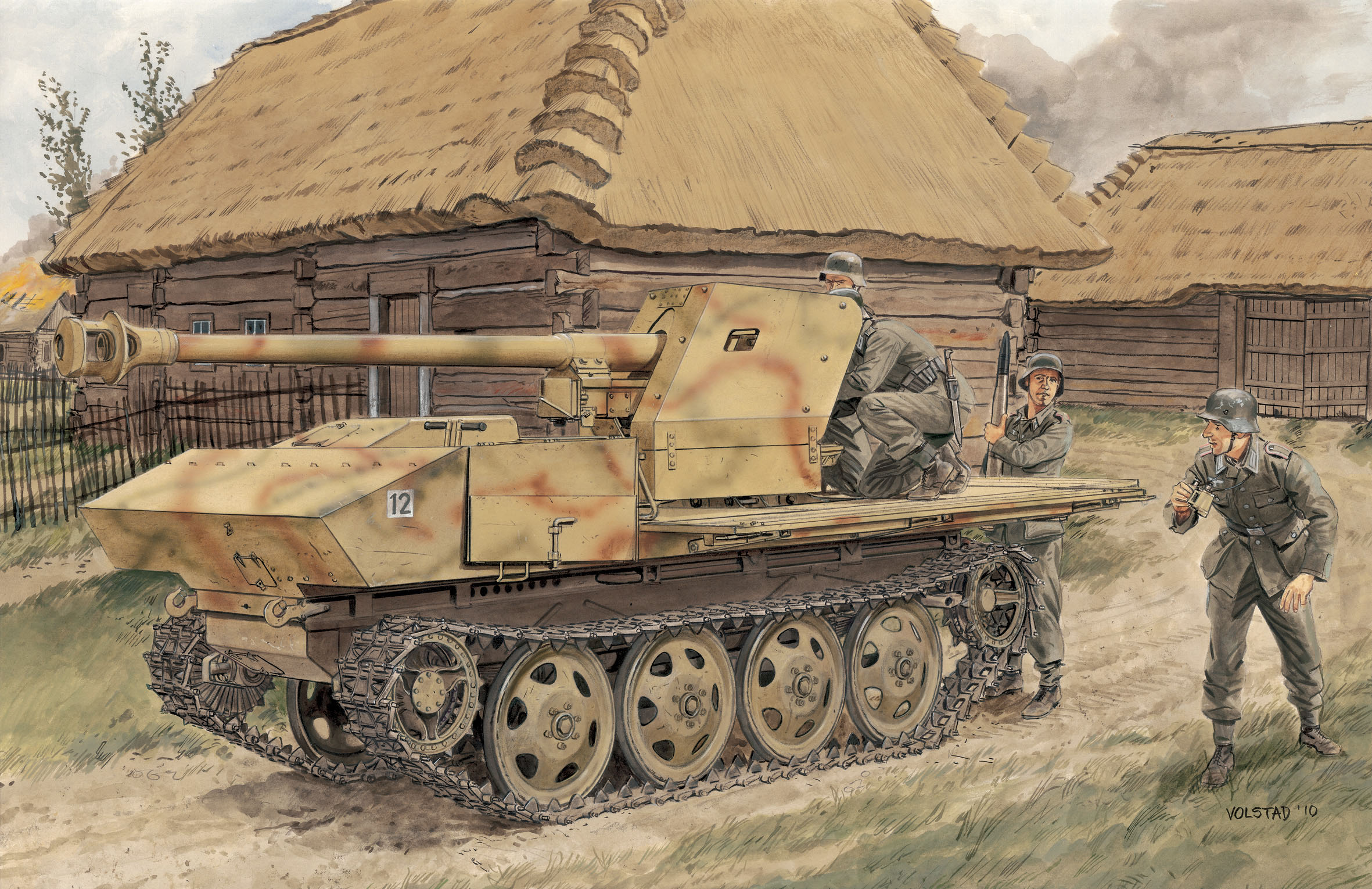 1/35 WW.II ドイツ軍 7.5cmPaK40/4搭載型 RSO w/冬季装備の砲兵
