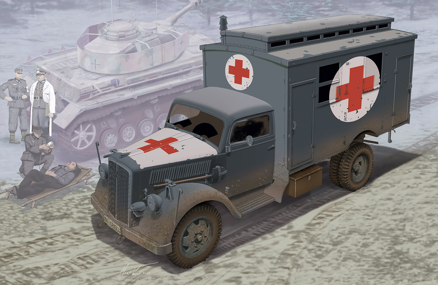 【予約する】 1/35 WW.II ドイツ軍 3トン 4×2 トラック 野戦救急車 【予約する】 1/35 WW.II ドイツ軍 3トン 4×2 トラック 野戦救急車