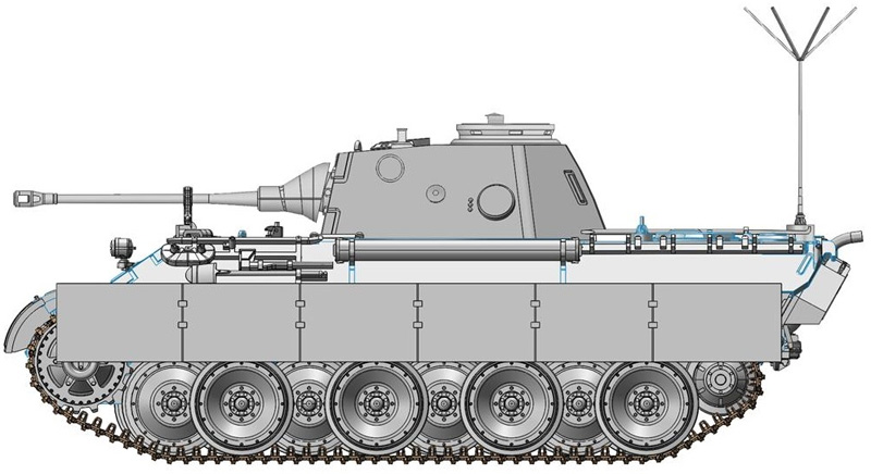 1/35 WW.II ドイツ軍 パンターD型 砲兵観測車 5cm Kw.K.39/1搭載型
