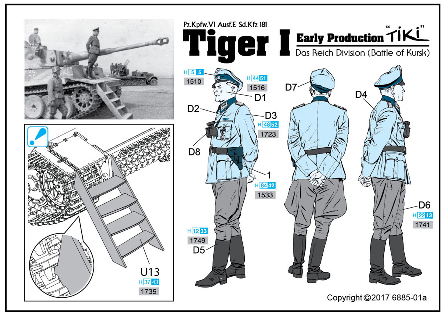 1/35 WW.II ドイツ軍 ティーガーI 初期生産型 ダス・ライヒ師団 "TiKi" (ハリコフの戦い) - ウインドウを閉じる