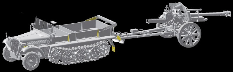 1/35 WW.II ドイツ軍 1トンハーフトラック w/10.5cm le.FH.18/40 榴弾砲 1/35 WW.II ドイツ軍 1トンハーフトラック w/10.5cm le.FH.18/40 榴弾砲