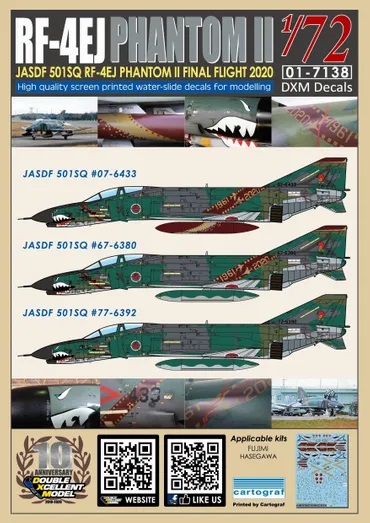 1/72　JASDF RF-4EJ 501SQ ファイナルイヤー 2020(#433/#380/#392)
