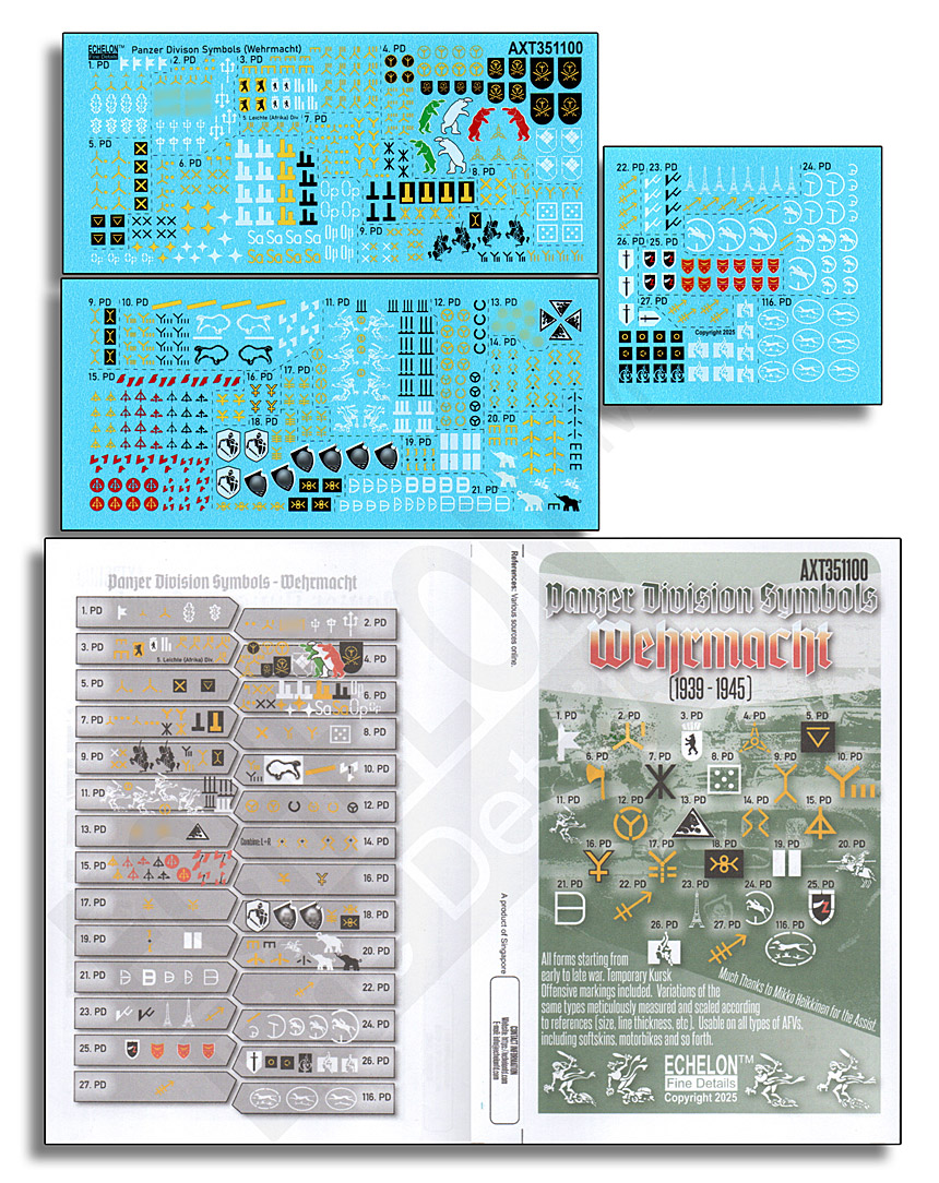 1/35 WWII ドイツ国防軍の装甲師団記号セット(1939-1945) 1/35 WWII ドイツ国防軍の装甲師団記号セット(1939-1945)