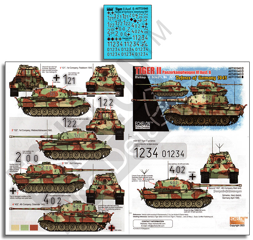 1/72 WWII ドイツ 第507重戦車大隊のタイガーII重戦車