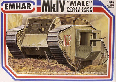 1/35　英・マークIV 雄6ポンド砲搭載菱形戦車 WW-I