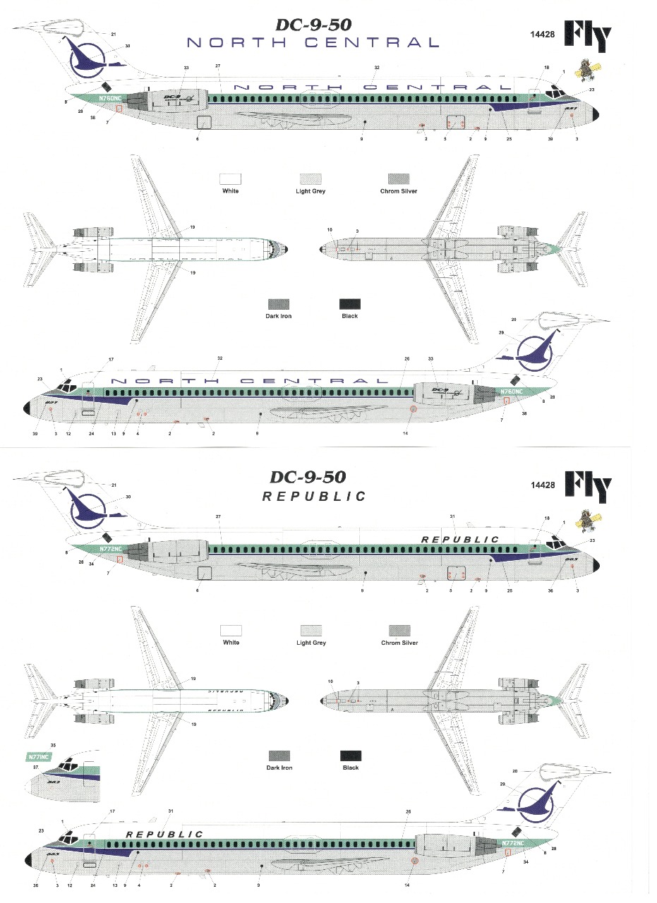 【予約する】 1/144 DC-9-50 「ノースセントラル・エアラインズ & リパブリック航空」 【予約する】 1/144 DC-9-50 「ノースセントラル・エアラインズ & リパブリック航空」