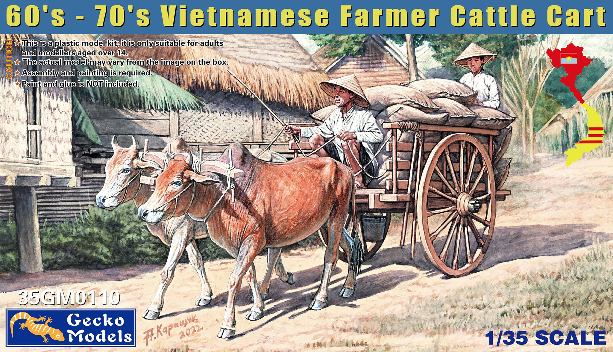 1/35 ベトナム 農民と牛車セット (1960年～1970年代)