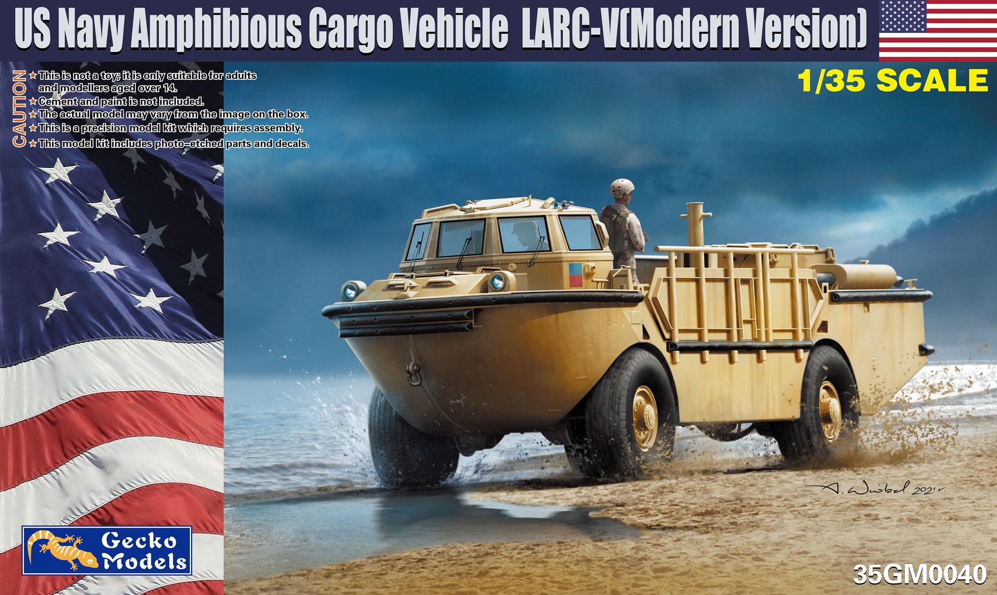 1/35 現用米海軍 LARC-V 水陸両用貨物輸送車w/CRRC (戦闘強襲偵察用舟艇)