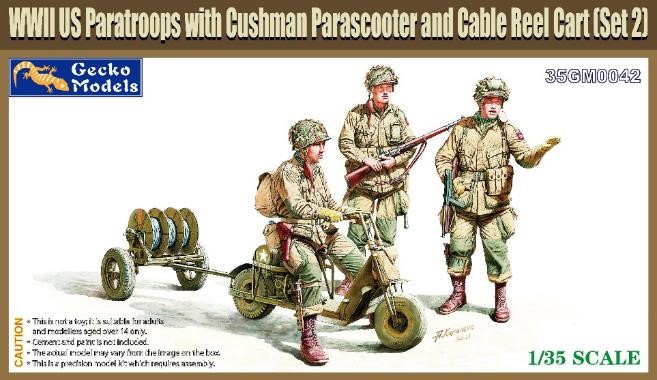 1/35 WW.Ⅱ 米 落下傘兵 w/クッシュマン空挺スクーター & RL-35 ケーブルリールカートセット 2