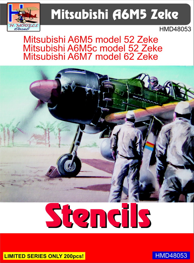 1/48　三菱A6M5 零式艦上戦闘機五二型 ステンシル（コーションマーク「ノルナ」等）