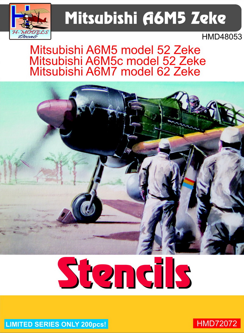 1/72　三菱A6M5 零式艦上戦闘機五二型 ステンシル（コーションマーク「ノルナ」等）