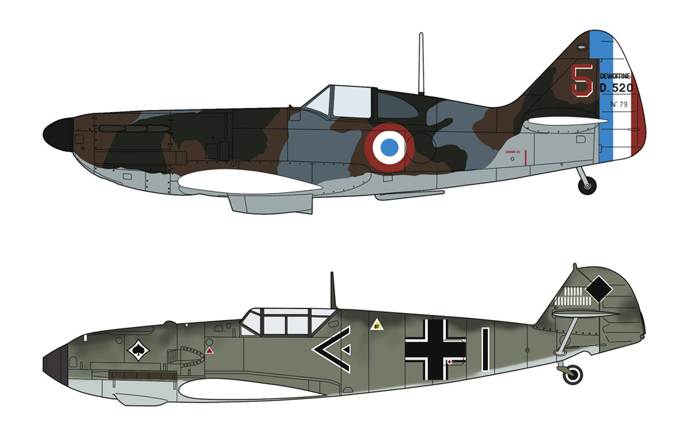 1/72　ドボアチーヌ D.520 & メッサーシュミット Bf109E “バトル オブ フランス”