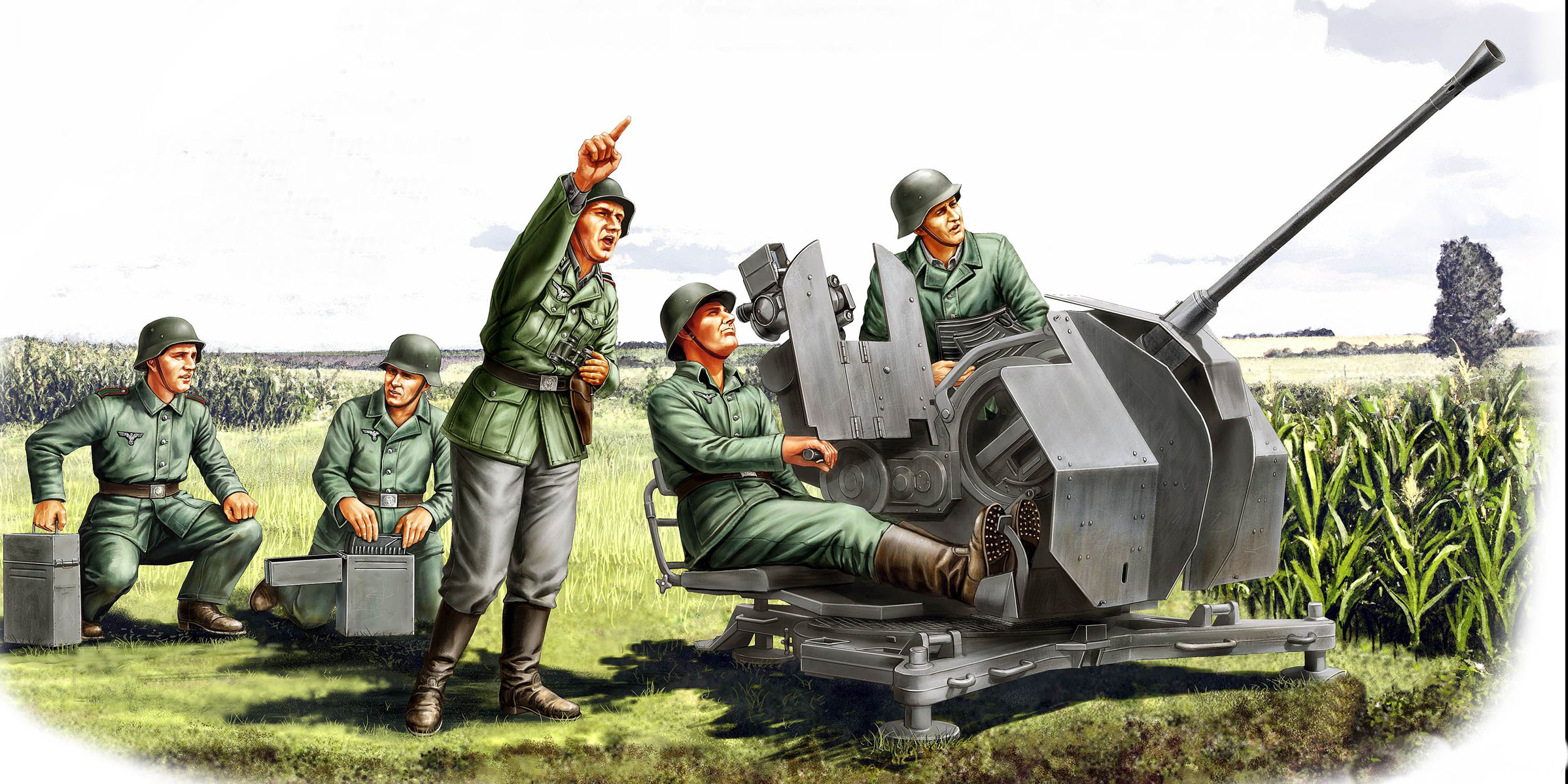 1/35　ドイツ 2cm Flak38 対空機関砲 w.フィギュアセット