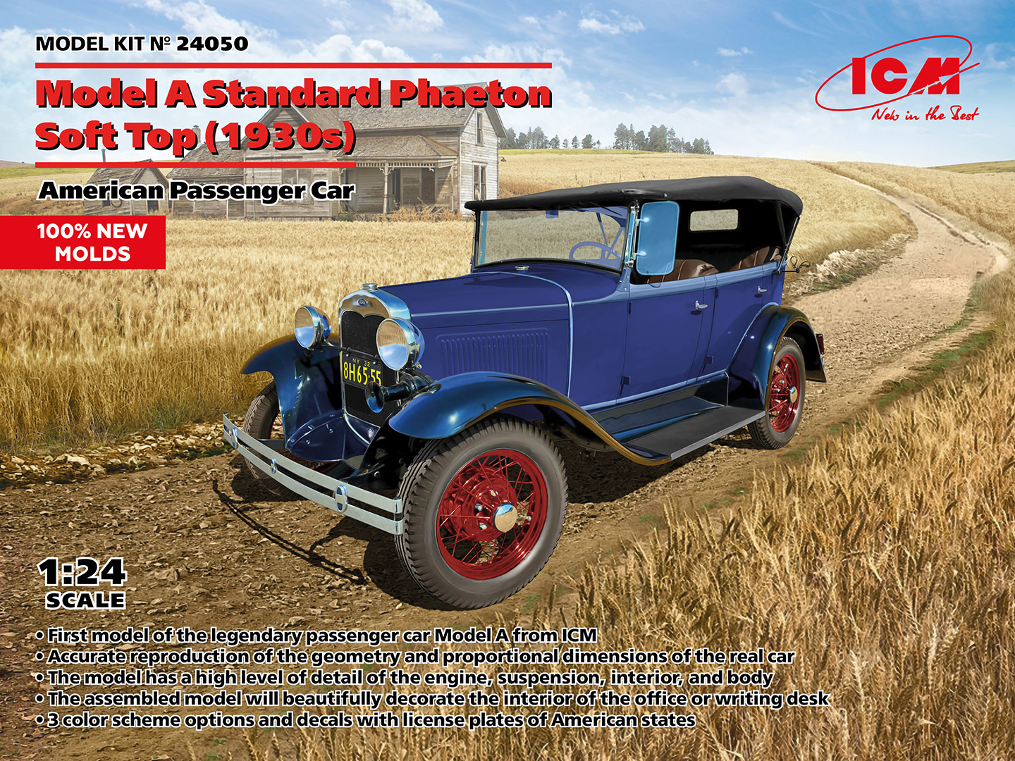 【予約する】　1/24　フォード モデルA　フェートン ソフトトップ (1930s)
