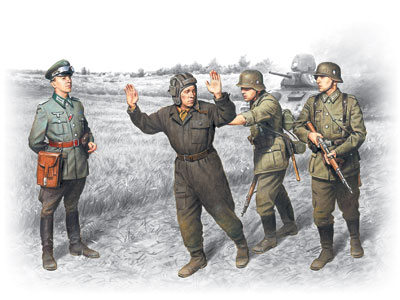 1/35　バルバロッサ作戦　ドイツ兵3体＆ソビエト戦車兵1体（1941） - ウインドウを閉じる