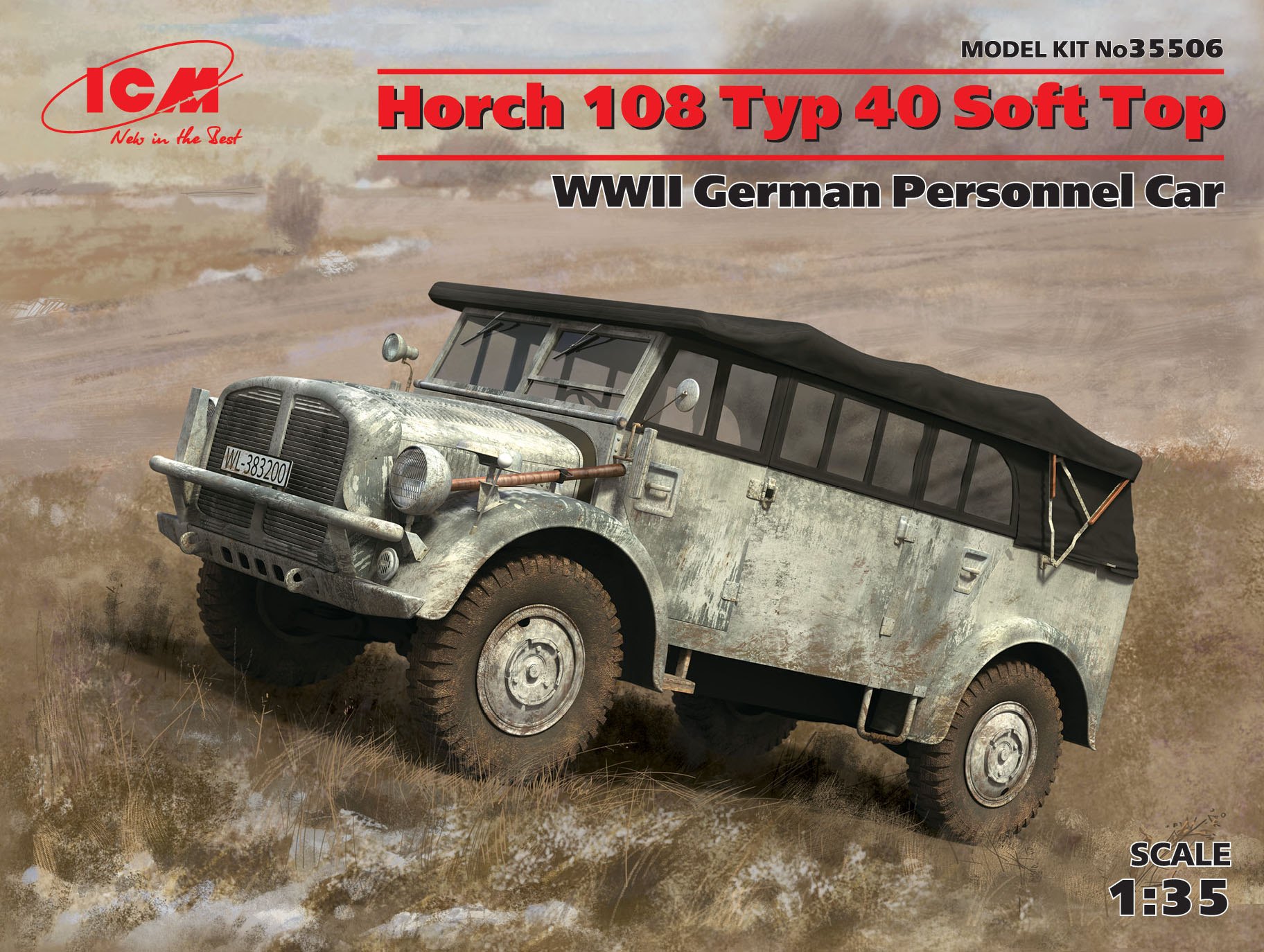 1/35　WWII ドイツ 重統制型軍用車 Type40 ホルヒ108 ソフトトップ