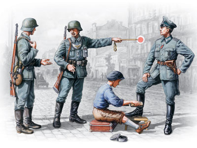 1/35 ドイツ歩兵＆市民 (1939-1942) （４体セット）