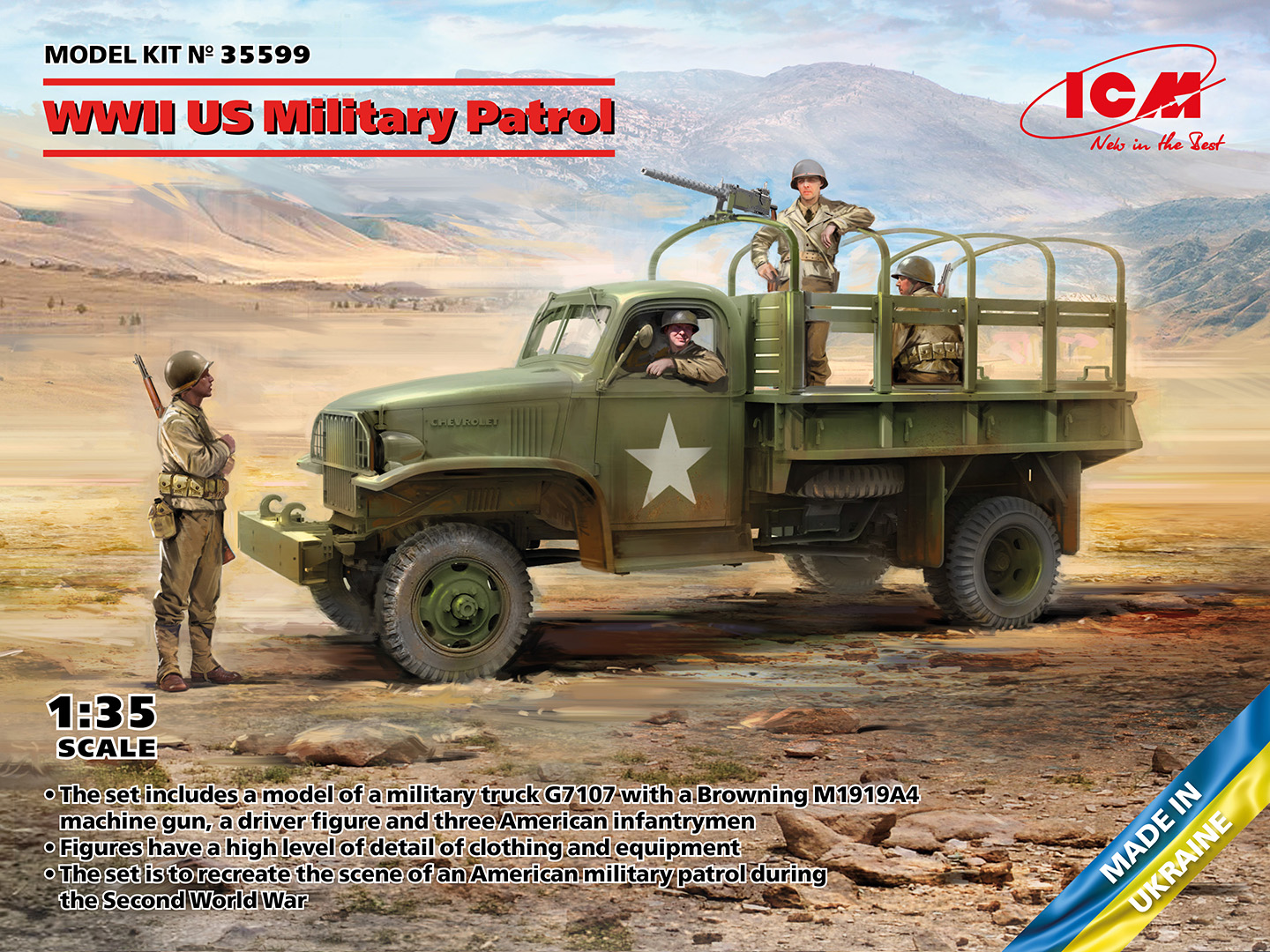 1/35　WWII G7107 米軍パトロール軍用車 w/MG M1919A4