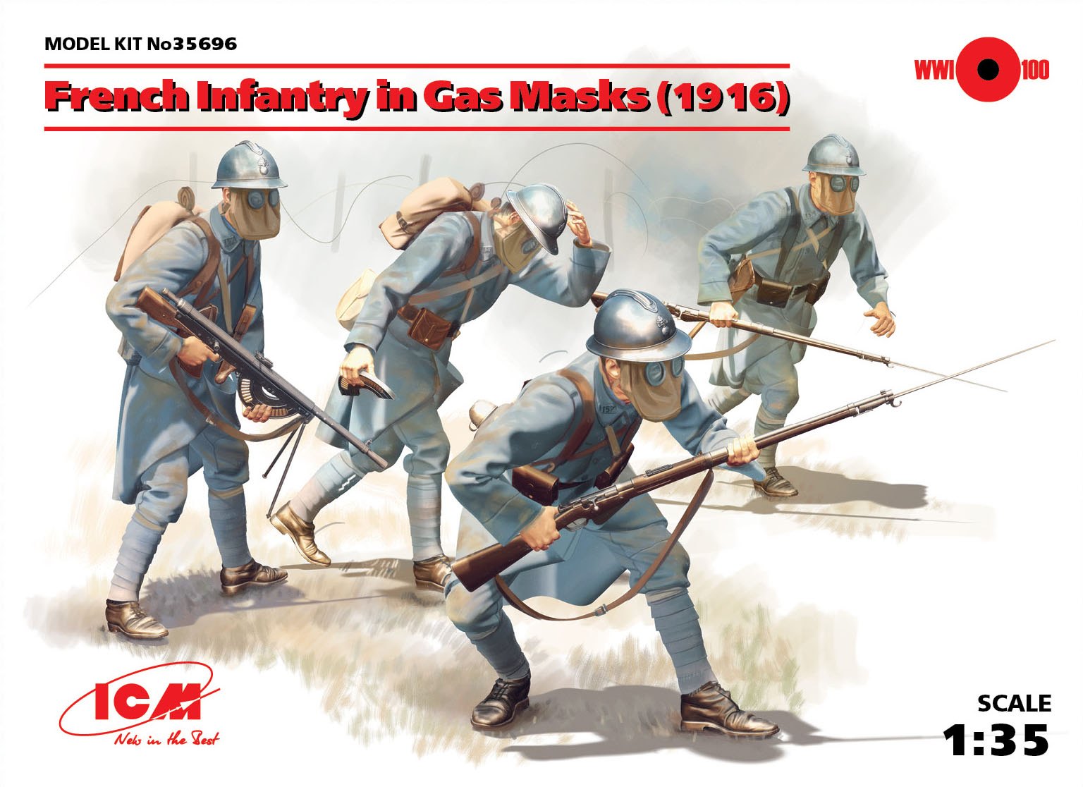 1/35　フランス歩兵w/ガスマスク(1918年) - ウインドウを閉じる