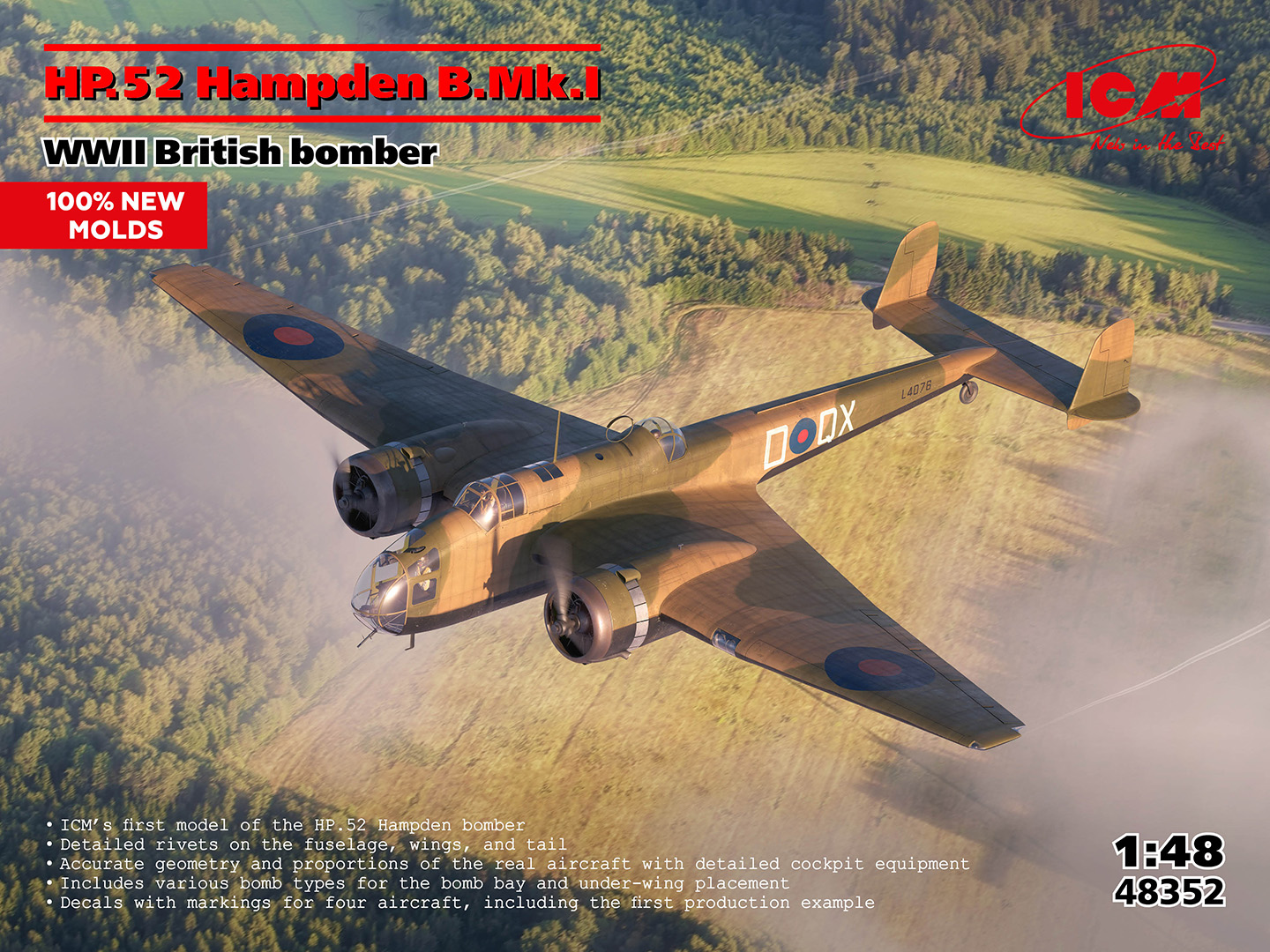 【予約する】 1/48 WWII イギリス爆撃機 HP.52 ハンプデン B.Mk.I 【予約する】 1/48 WWII イギリス爆撃機 HP.52 ハンプデン B.Mk.I