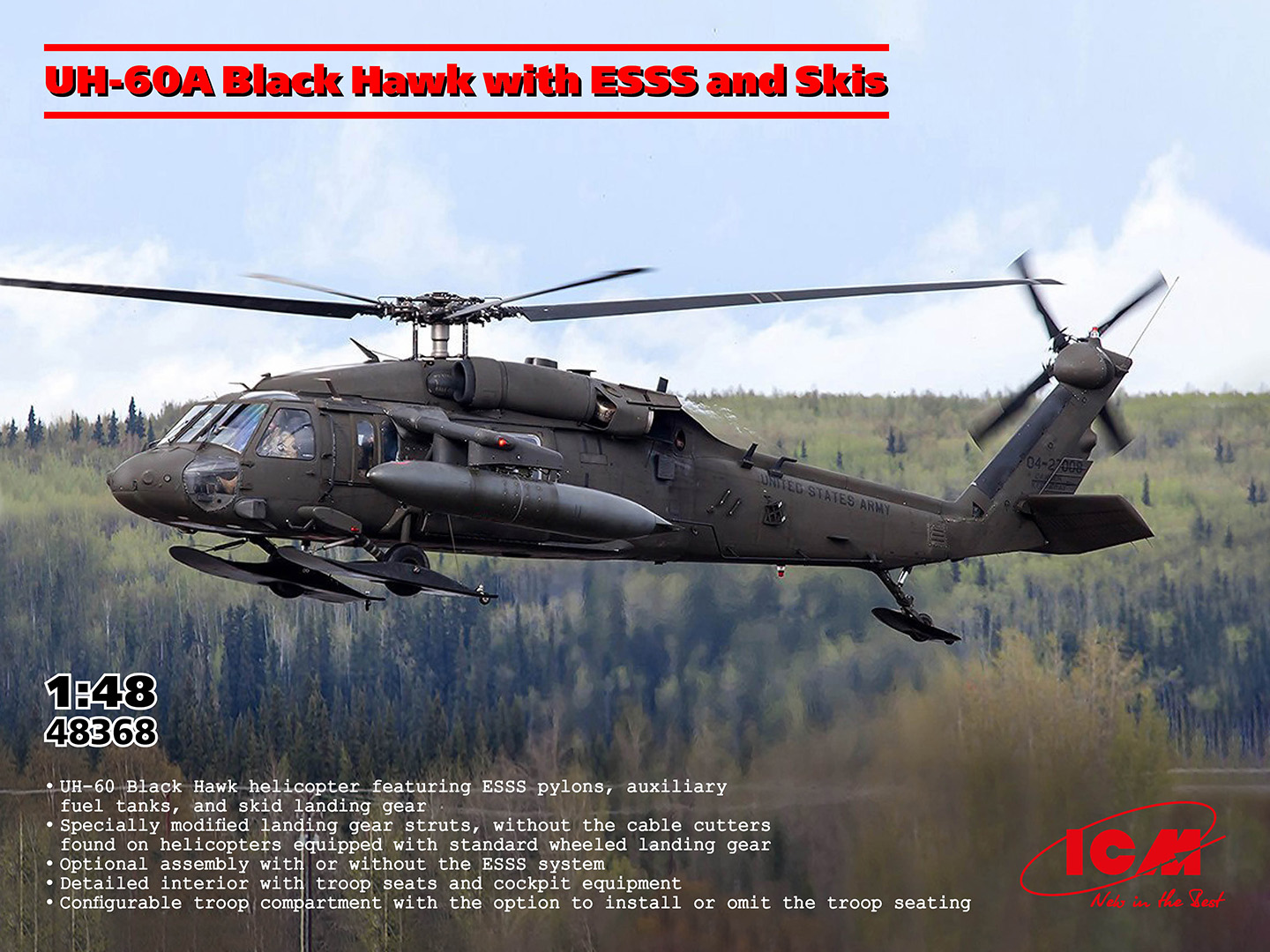 【予約する】 1/48 UH-60A ブラックホーク w/ ESSS and Skis 【予約する】 1/48 UH-60A ブラックホーク w/ ESSS and Skis