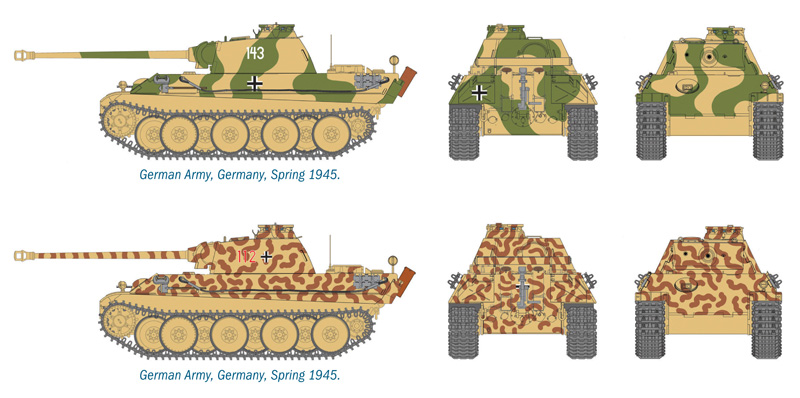 1/72　WW.II ドイツ軍 V号戦車 パンターG型(2輌セット)