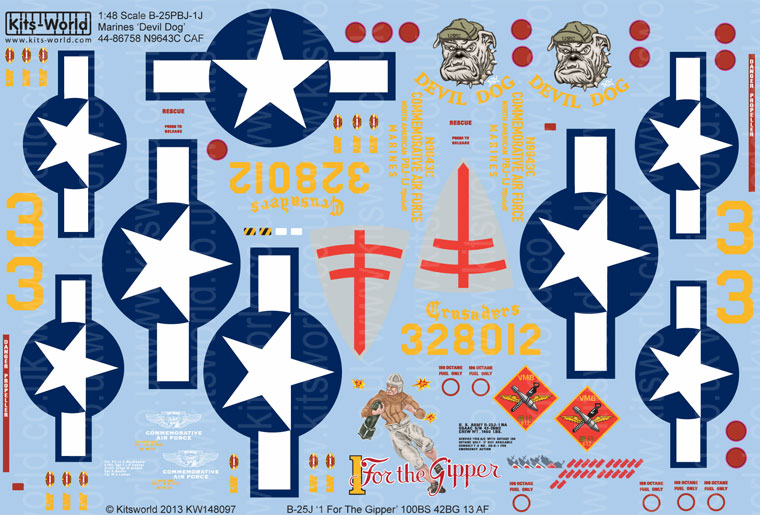 1/48　B-25J Mitchell 43-28012 '1 For the Gipper' 100BS 42BG 13AF