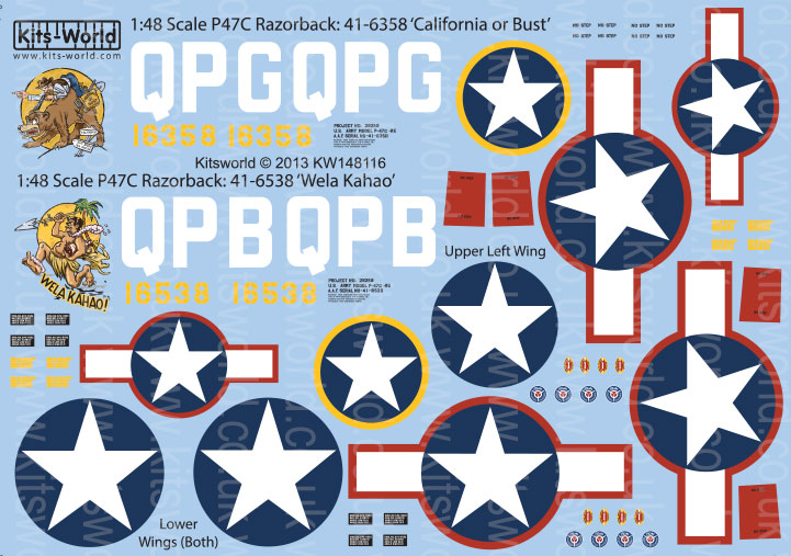 1/48　P-47C Razorback 41-6358 QP-G 'California or Bust' Pilot Cap