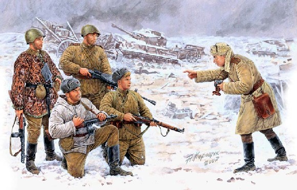 1/35　ソ連・歩兵5体・記念撮影1944年冬