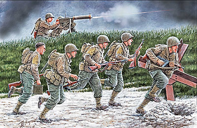 1/35 米・歩兵突撃シーン+マシンガンチーム7体1944 1/35 米・歩兵突撃シーン+マシンガンチーム7体1944