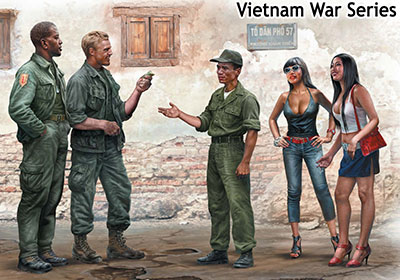 1/35　米・ベトナム戦争サイゴン・米兵2体+民間男性&女性2体