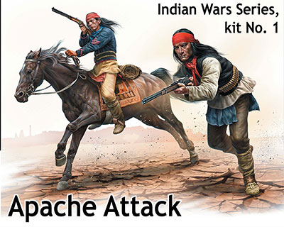 1/35　インディアン戦争・アパッチ攻撃・米先住民兵士2体+馬 - ウインドウを閉じる