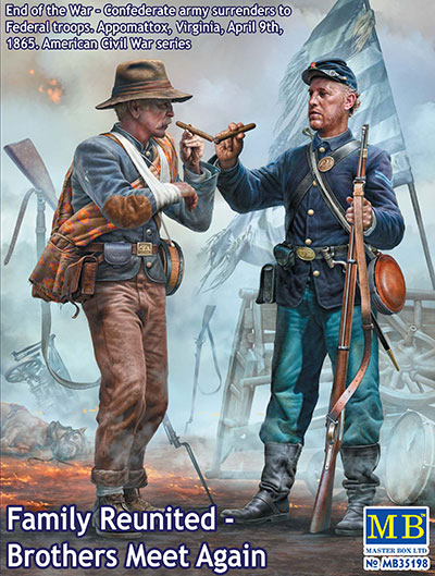 1/35　南北戦争・南北両軍兵士2体・兄弟再会・1865年終戦