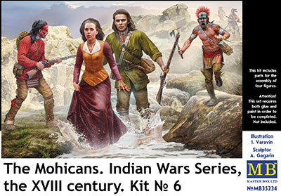 【予約する】　1/35　インディアン戦争4体・モヒカン族と欧州人男女・18世紀No.6