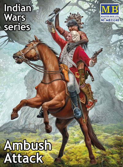 1/35 インディアン戦争2体+馬・茂みからの攻撃・英軍騎乗将校+米原住民・18世紀 1/35 インディアン戦争2体+馬・茂みからの攻撃・英軍騎乗将校+米原住民・18世紀