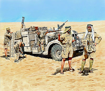 1/35 英・長距離挺身隊LDGデザートシボレー乗員北アフリカ5体 1/35 英・長距離挺身隊LDGデザートシボレー乗員北アフリカ5体